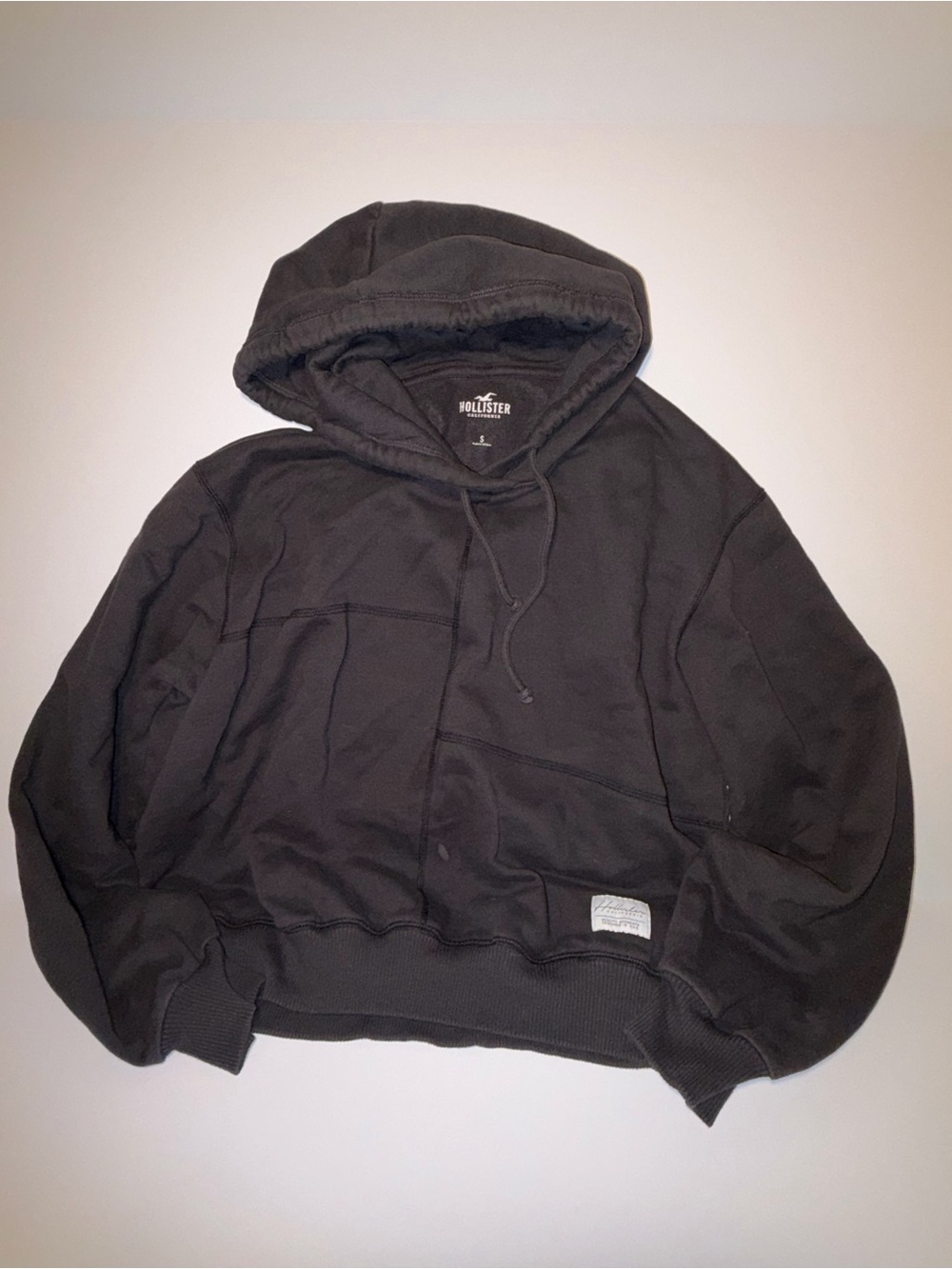Hollister Black Crewneck Hoodie S